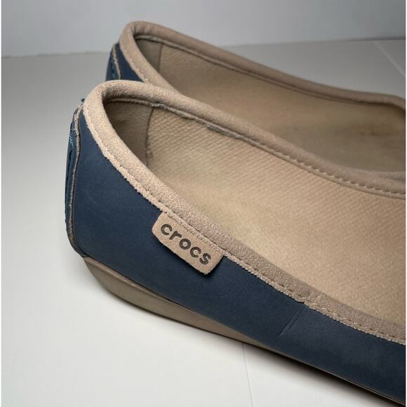 Crocs Shoes Ballet Moccasin Loafer Colorlite Navy Tan Size 8 - Picture 5 of 7